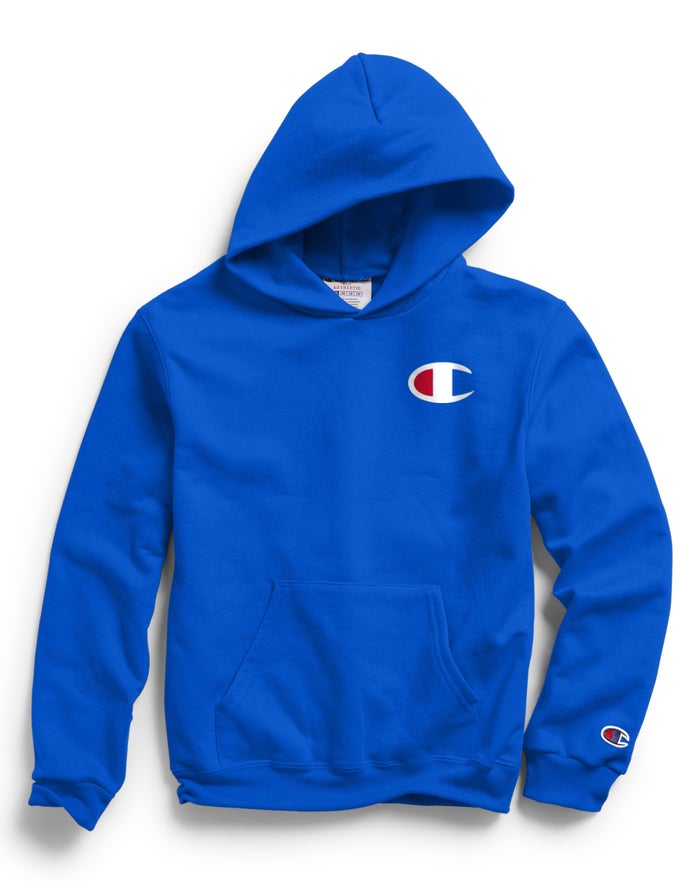 Champion Hoodie Jongens - Blauw - Double Dry Giant C Logo ( 430517-KAN )